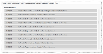 Geschichtlicher Verlauf anzeigen