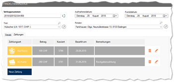 Zahlungen zum Findeltier