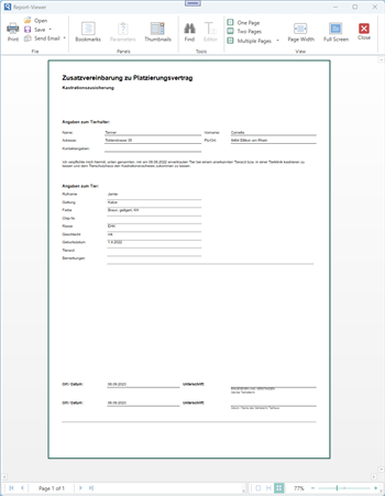 Kastrationszusicherung zur Platzierung